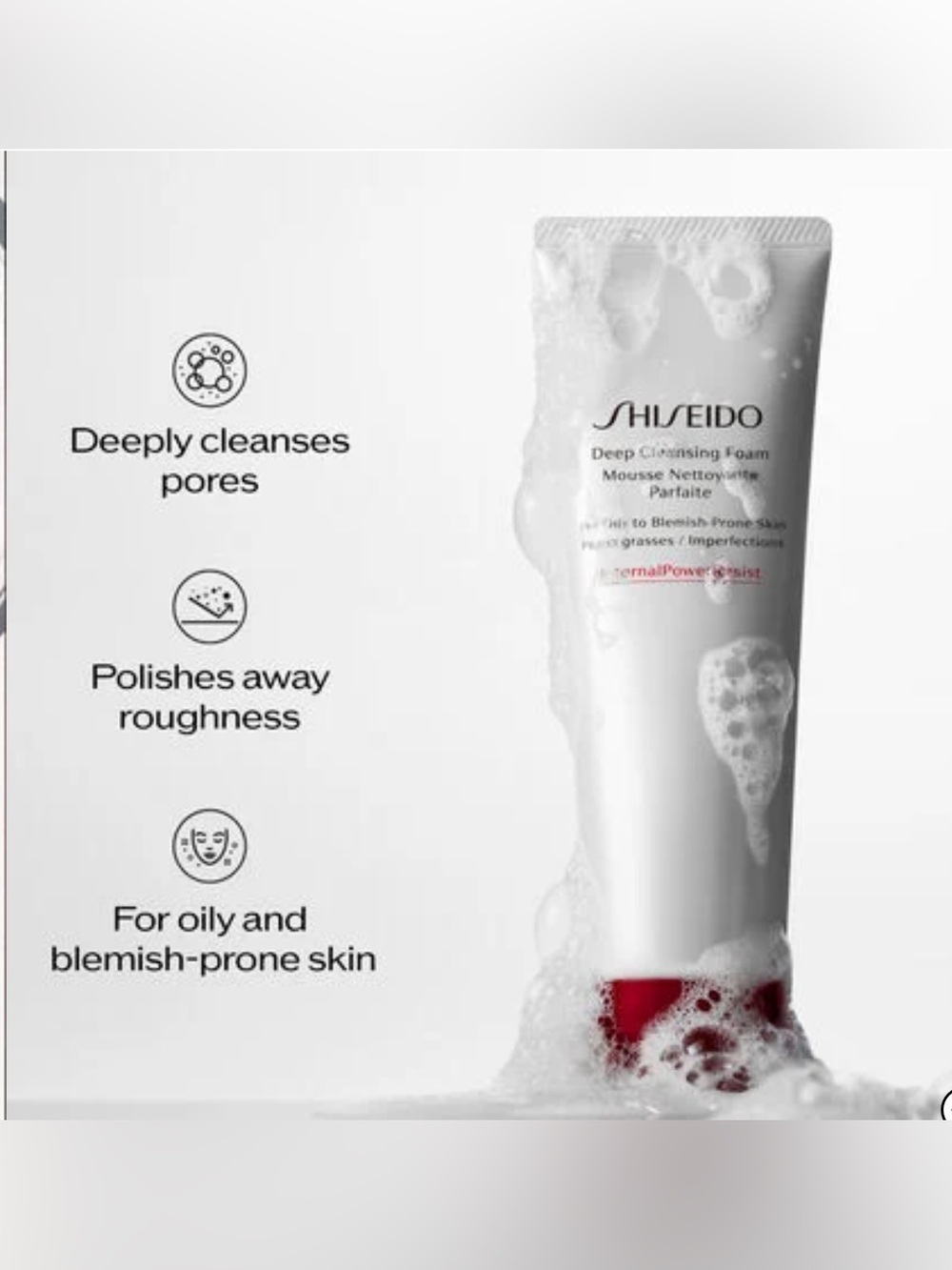 Shiseido Deep Cleansing Foam - White with Red Accent